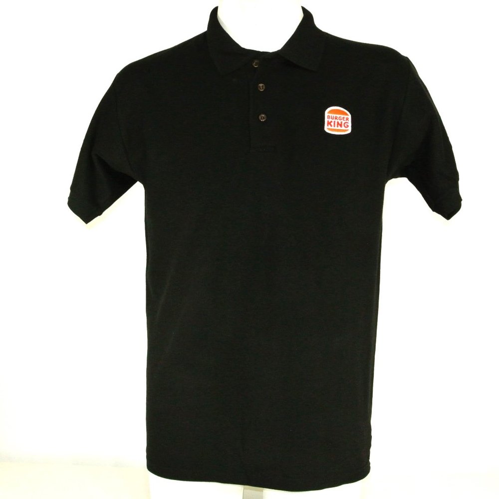 BURGER KING Black Polo Shirt Employee Uniform NEW Size M Medium - Picture 2 of 7